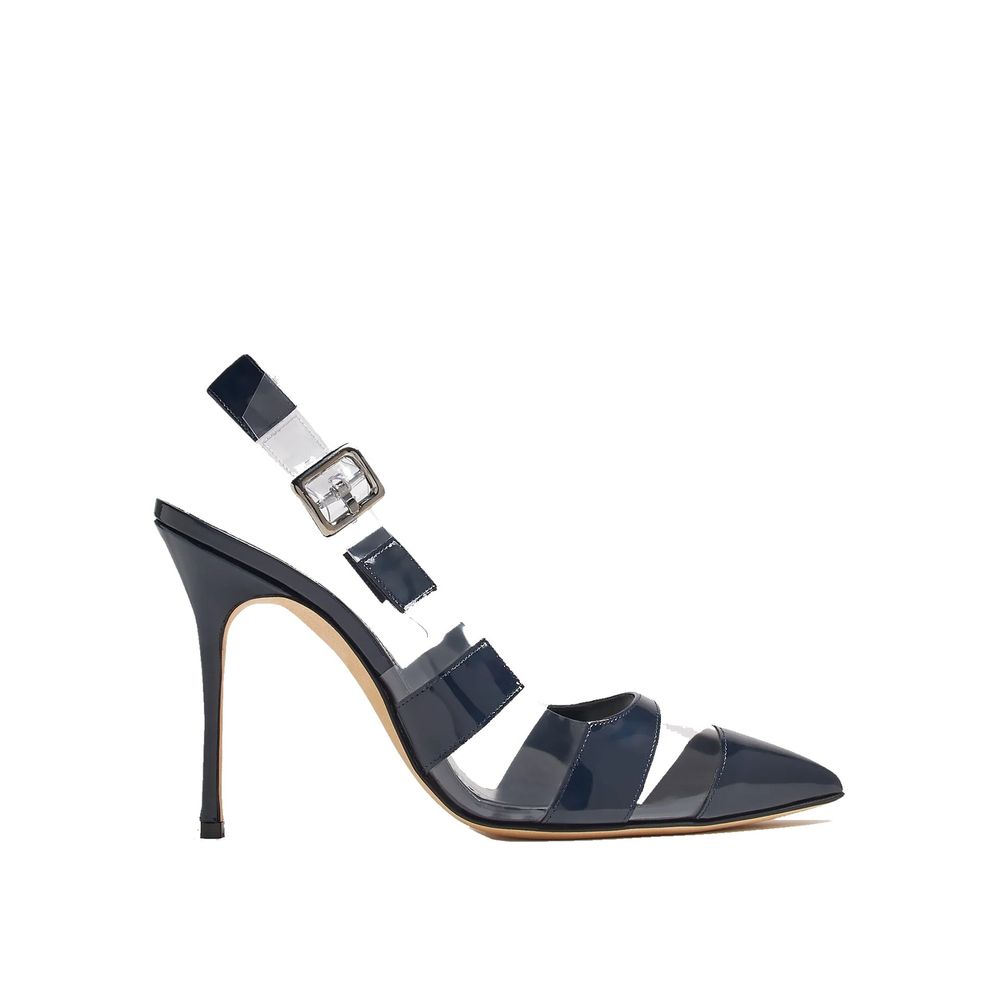 Blue Calfskin High Heel Pumps Shoes Manolo Blahnik