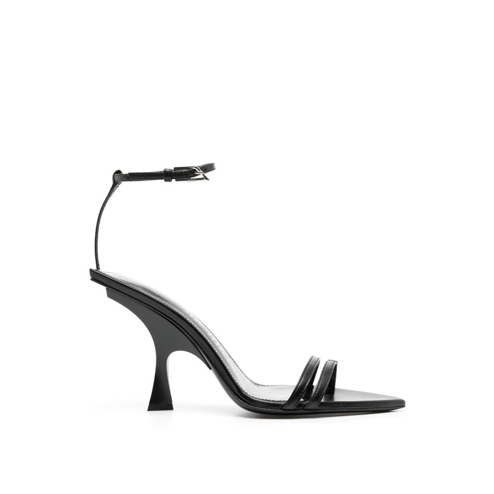 Black Silk Stiletto Heel Sandals Shoes The Attico