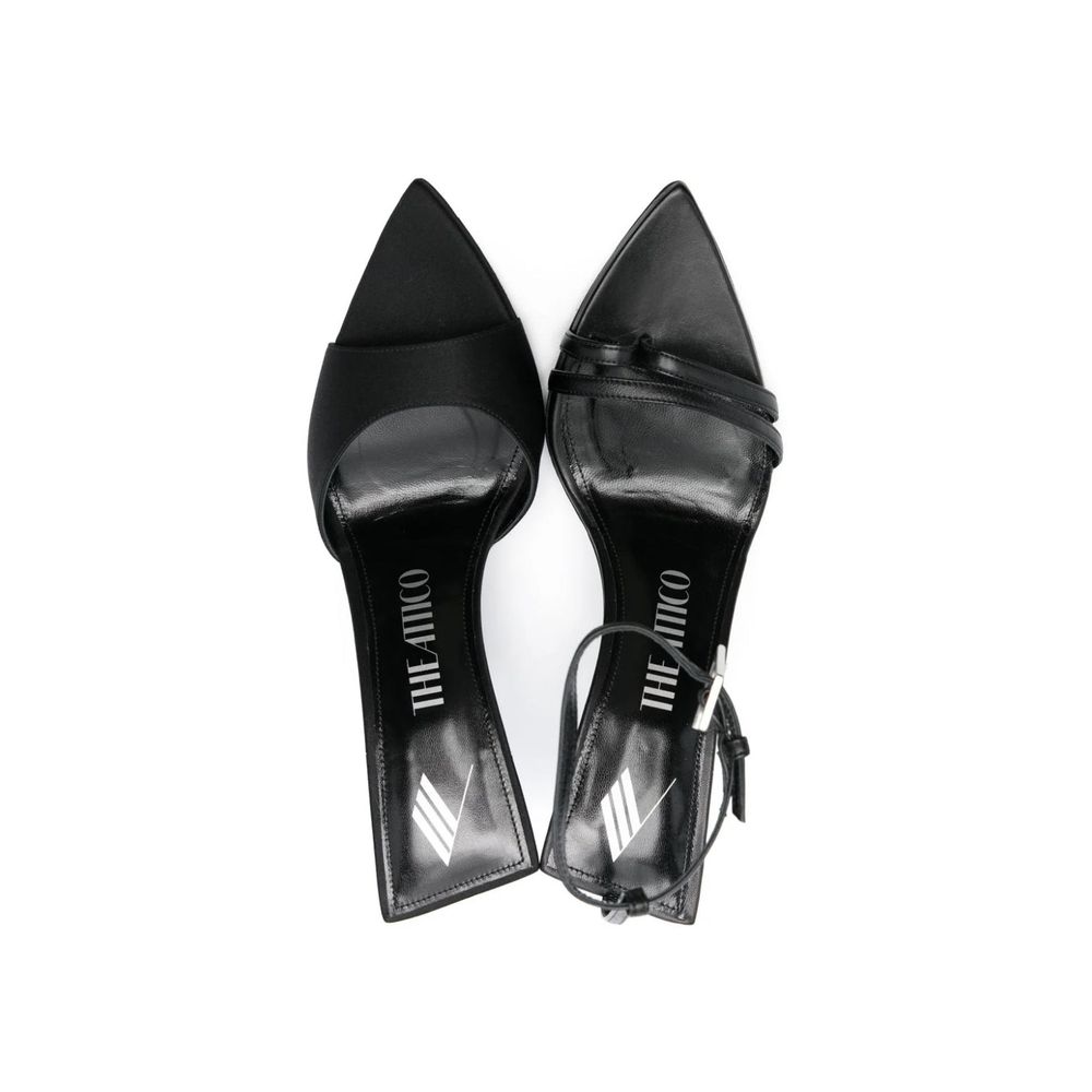 Black Silk Stiletto Heel Sandals Shoes The Attico