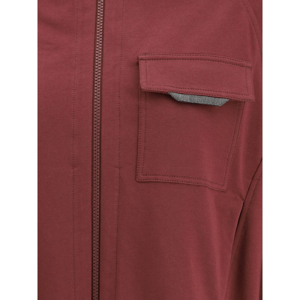 Bordeaux Cotton Cardigan Brunello Cucinelli