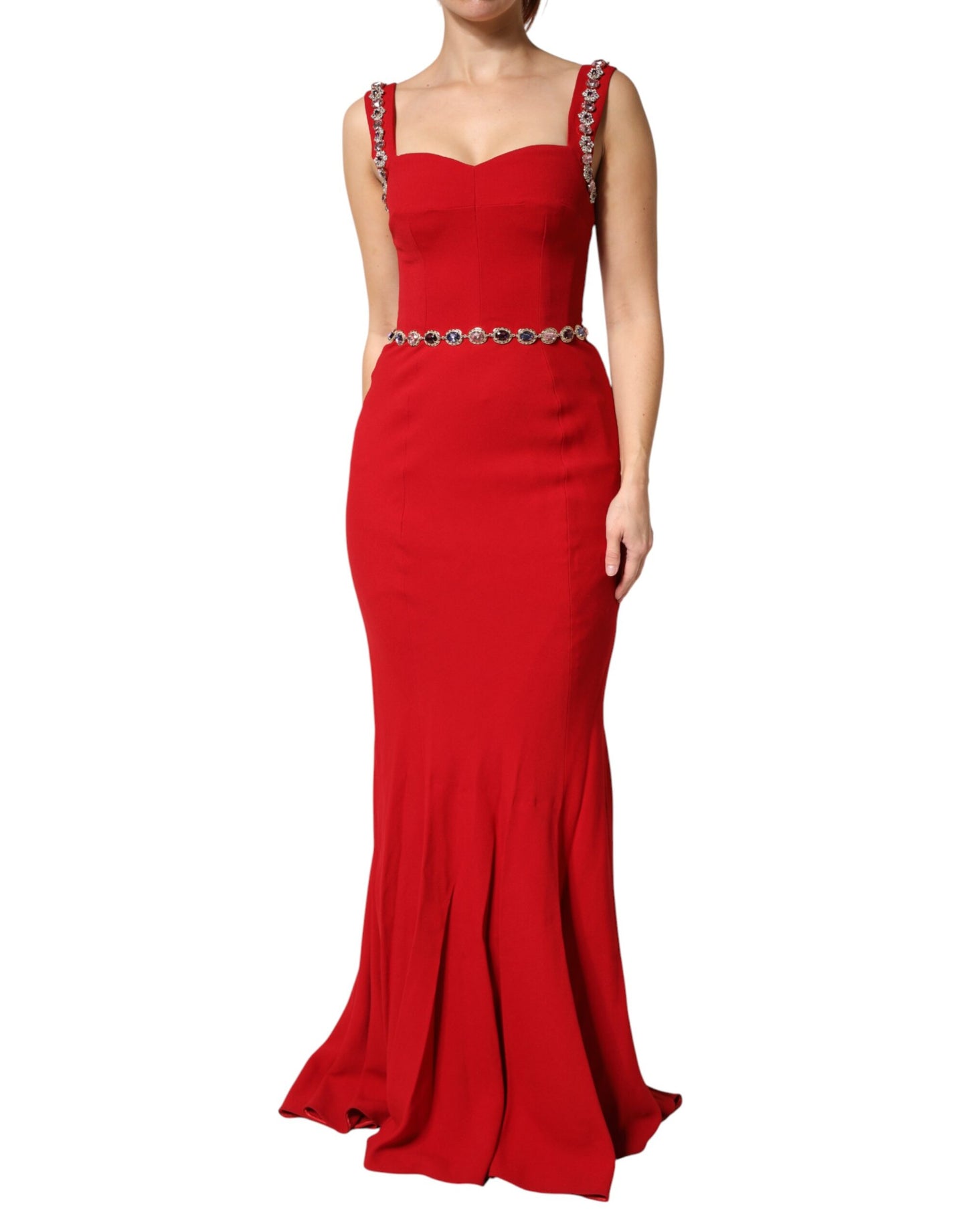 Red Embellished Sheath Mermaid Gown Dress Dress Dolce & Gabbana