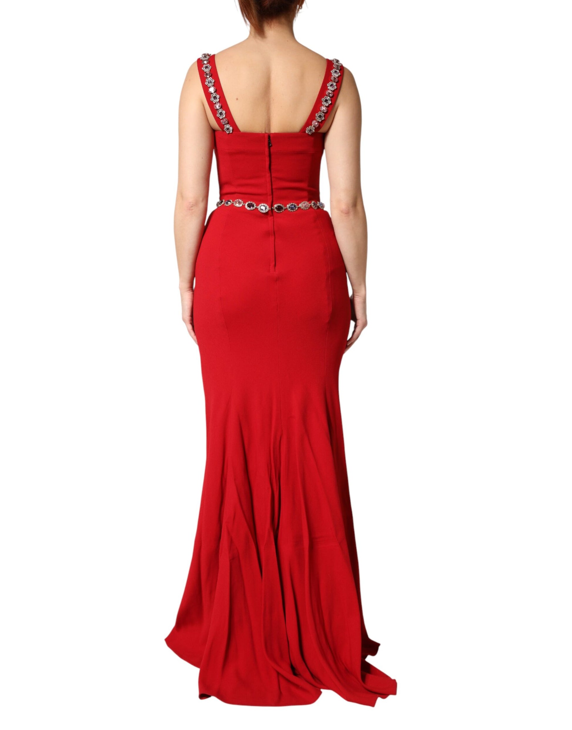 Red Embellished Sheath Mermaid Gown Dress Dress Dolce & Gabbana