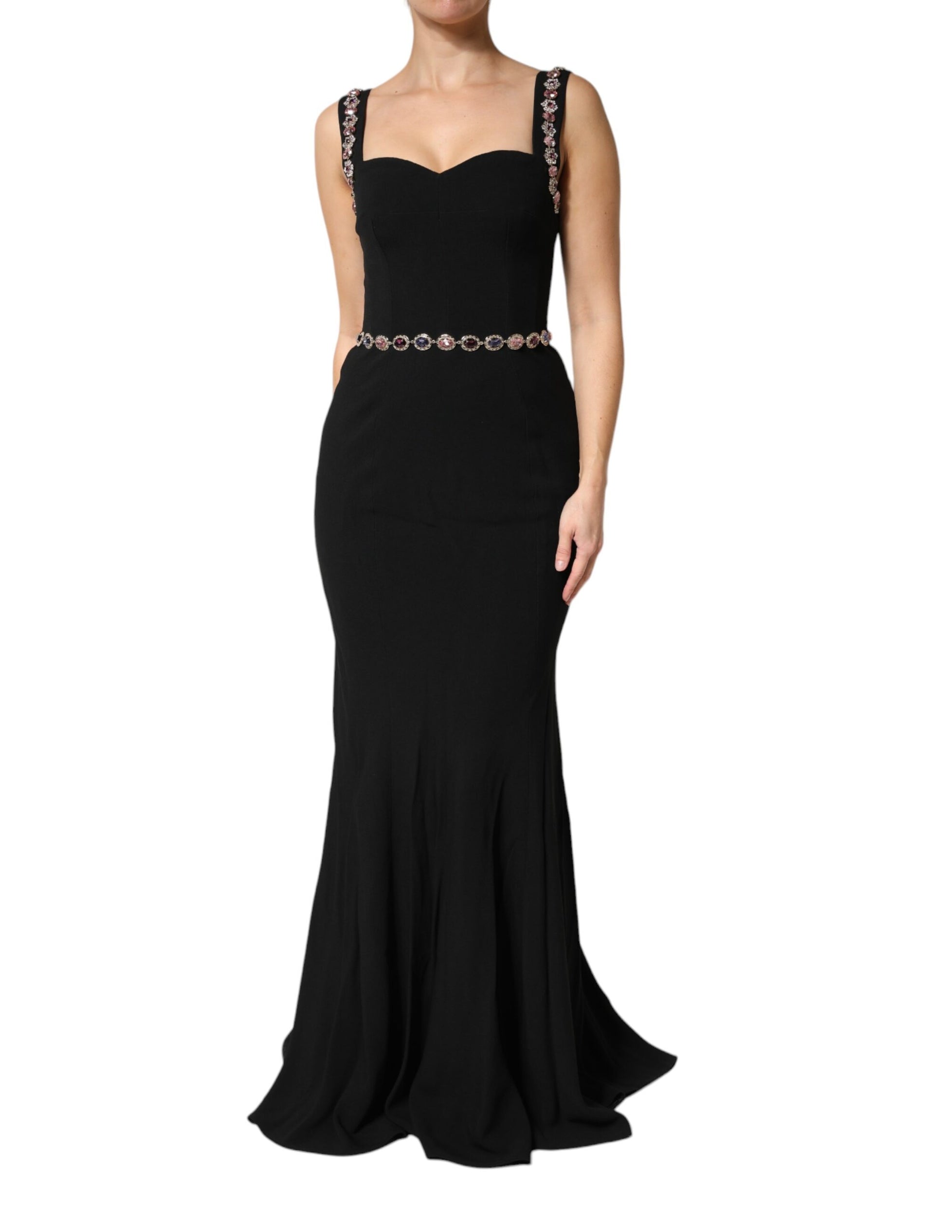 Black Embellished Sheath MermaidGown Dress Dress Dolce & Gabbana