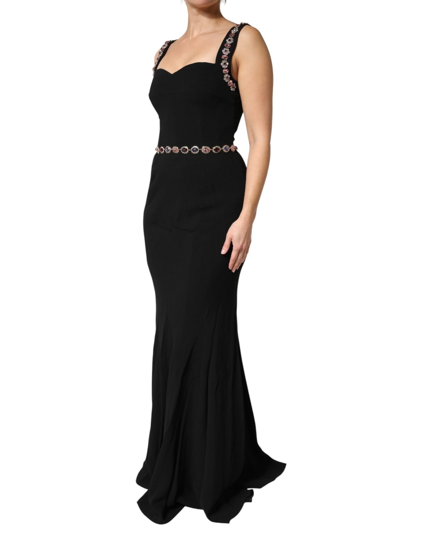 Black Embellished Sheath MermaidGown Dress Dress Dolce & Gabbana