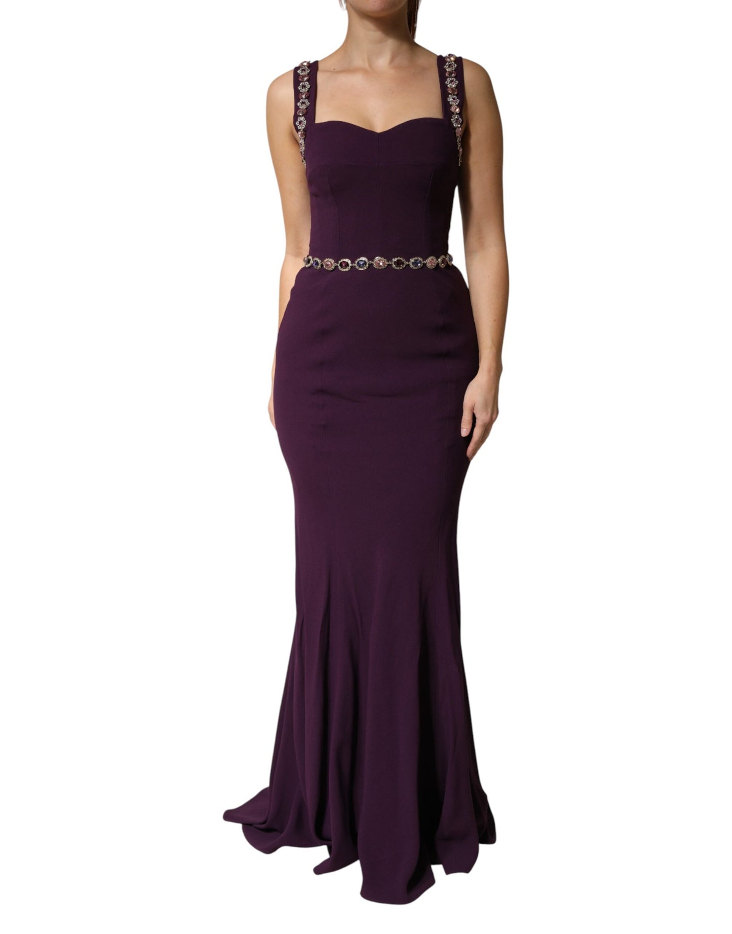 Violet Embellished Sheath Mermaid Gown Dress Dress Dolce & Gabbana
