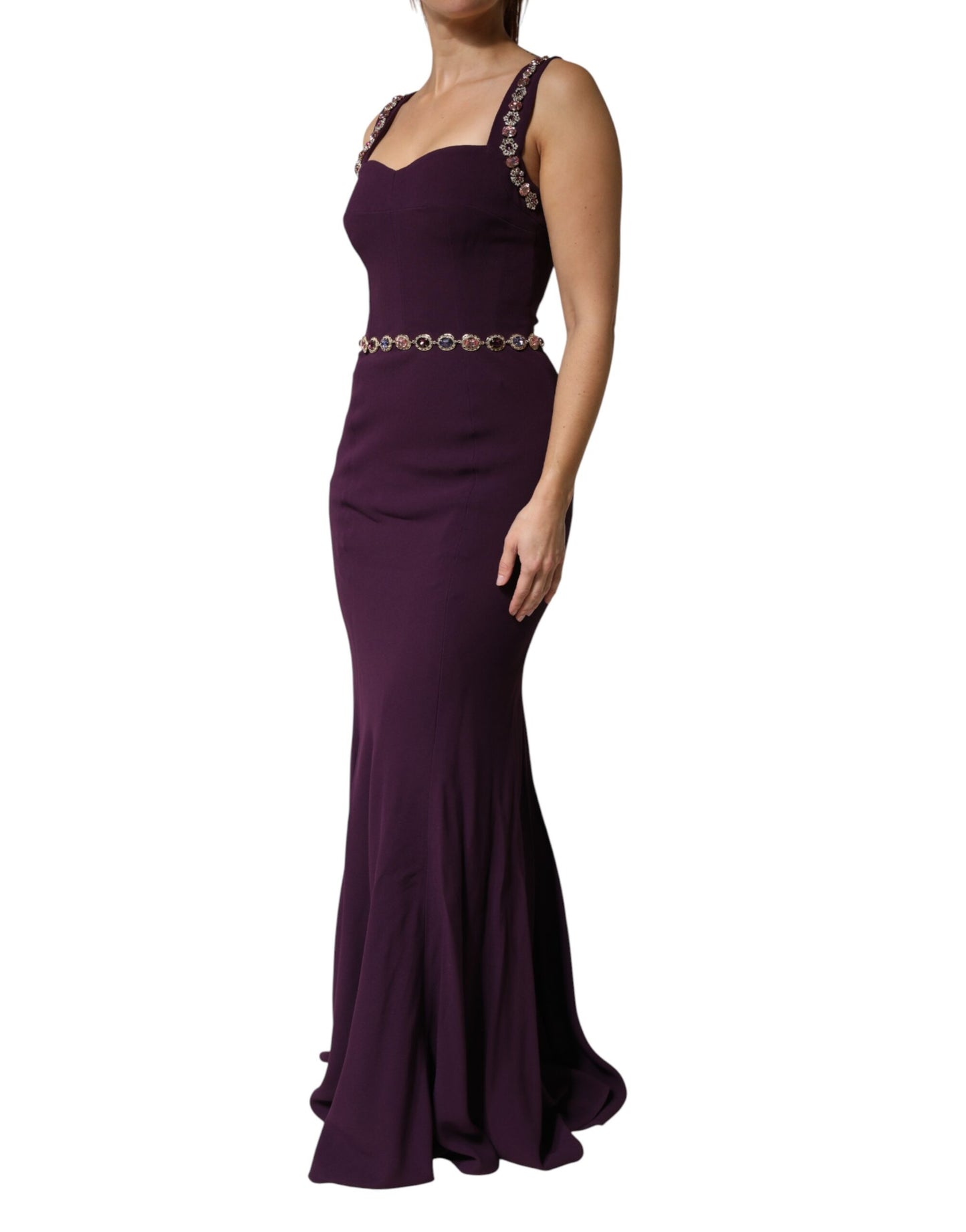 Violet Embellished Sheath Mermaid Gown Dress Dress Dolce & Gabbana