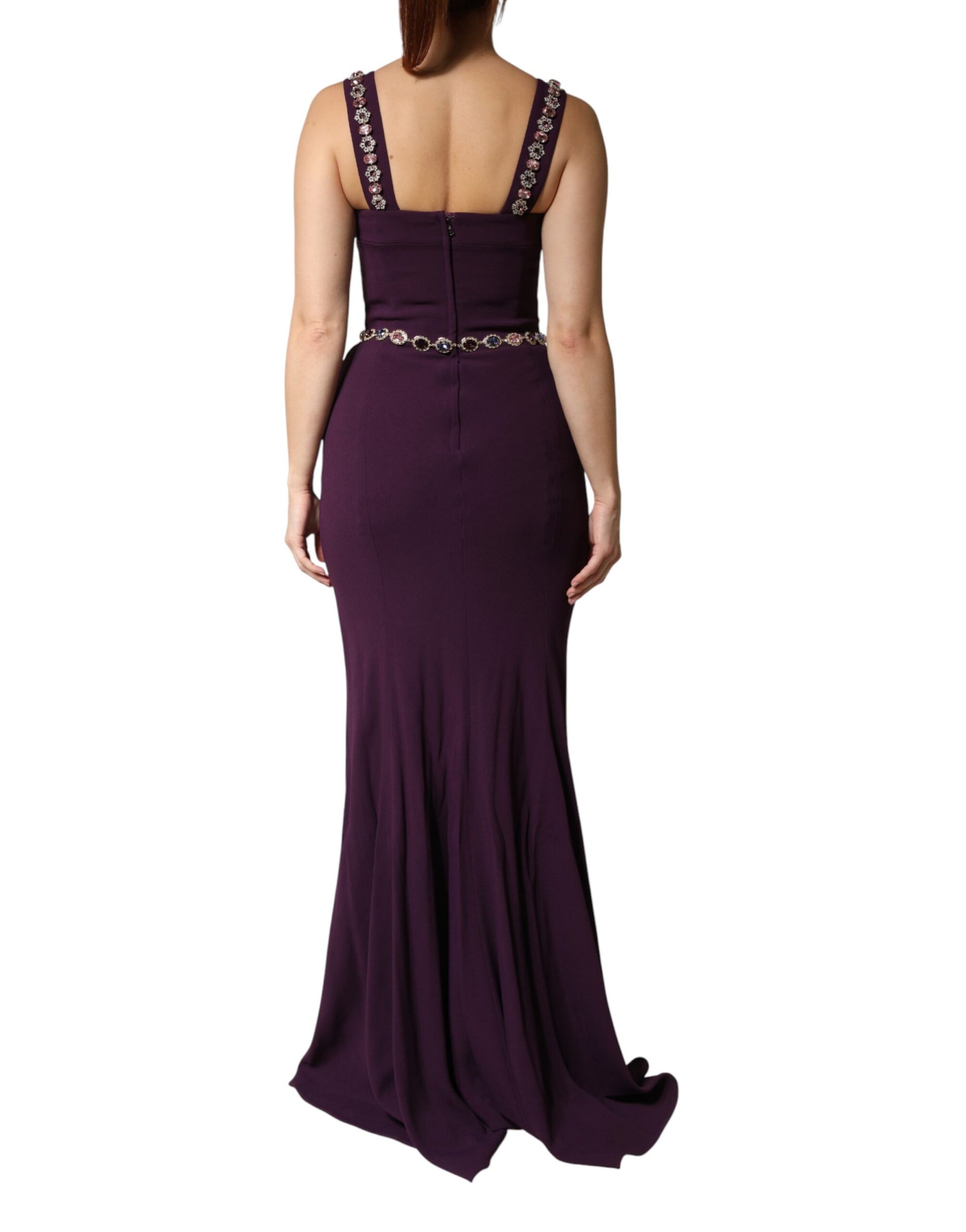 Violet Embellished Sheath Mermaid Gown Dress Dress Dolce & Gabbana