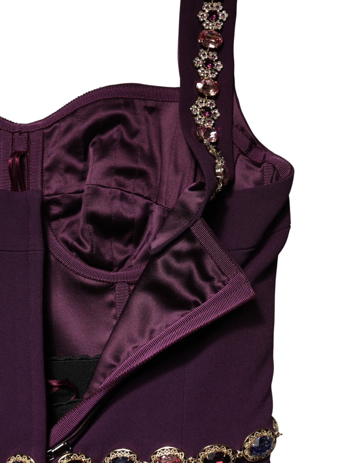 Violet Embellished Sheath Mermaid Gown Dress Dress Dolce & Gabbana