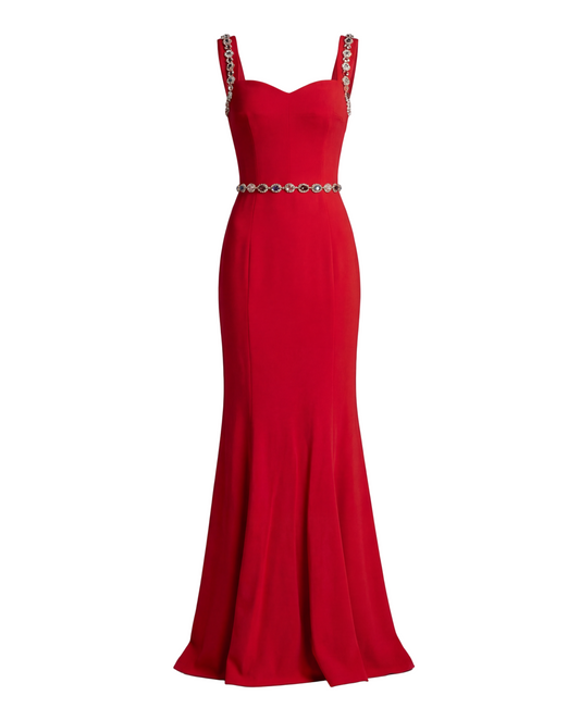 Red Embellished Sheath Mermaid Gown Dress Dress Dolce & Gabbana